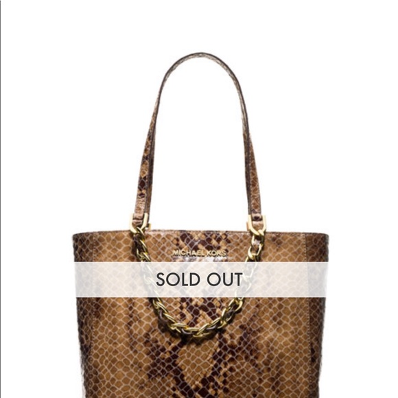 Michael Kors Medium Harper Python-Embossed Tote - Picture 6 of 7